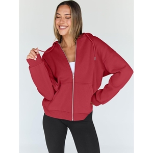 Mejor precio señoras moda invierno Drop-shoulderhoodies diseño personalizado con capucha con mangas largas OEM ODM fabricación - Product Image 1