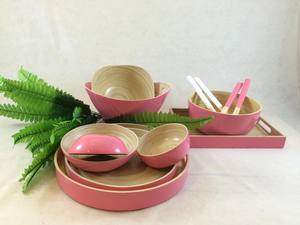 Diseño llamativo Funcional Hecho a mano Top Trending Material natural Spun Bamboo Food Bowl - Product Image 2