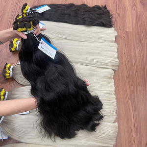 Extensions de cheveux vierges ondulés en vrac les plus vendues, 100% cheveux humains vietnamiens, toutes couleurs compatibles avec la teinture, lots de 100g - Product Image 6