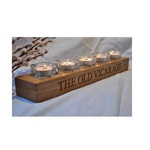 Bougeoir décoratif en bois naturel pour fête de mariage Look créatif Bougeoirs en bois faits à la main 100% Fournisseur en gros - Product Image 5