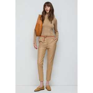 Leather-look <b>drawstring</b> waist <b>trousers</b> - Product Image 2