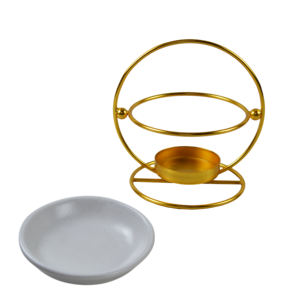 เครื่องเผาธูปโลหะสำหรับตกแต่งโต๊ะพร้อมชุดเครื่องหอมตกแต่งสีทองดีไซน์ใหม่ - Product Image 5