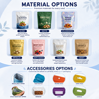 Sachets Doypack Holographiques Personnalisés Durables avec Fenêtre Transparente et Fermeture Zip Refermable pour Emballage de Noix et Snacks, Qualité Alimentaire, Vente en Gros