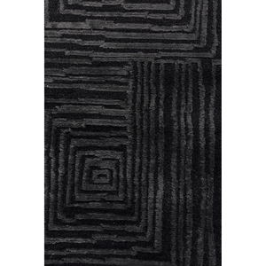 Alfombra Aprezo Clásica Geométrica Anudada a Mano de Acrílico Gris y Negro Aiar-3013 de Tejido Plano para Sala de Estar, Pasillo, Estilo Moderno - Product Image 3