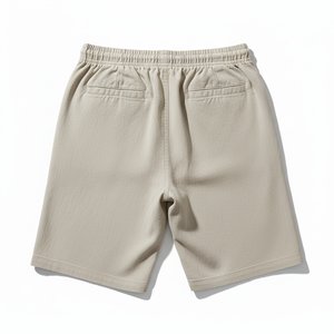 กางเกงขาสั้นวิ่งชายหาดลำลองของผู้ชายสำหรับฤดูร้อน2025ผ้าคอตตอนระบายอากาศได้ดีเป็นมิตรกับสิ่งแวดล้อมถักแบบแข็ง - Product Image 2