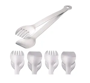 Aço inoxidável Pinças para Mesa de Jantar Utensílios De Servir Sobremesa Mini Aperitivo Tongs De Cozinha Conjunto de 4