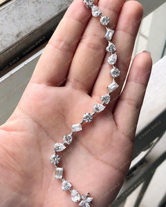 Bracelet de tennis classique en or massif pour femmes forme mixte diamant bijoux fins bracelet pour fête porter idée cadeau - Product Image 2