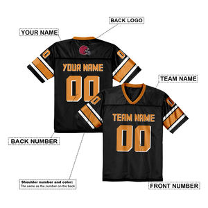 Camiseta de fútbol retro con estampado de cuello en V de secado rápido personalizada camiseta de fútbol americano de malla de impresión sublimada personalizada - Product Image 5