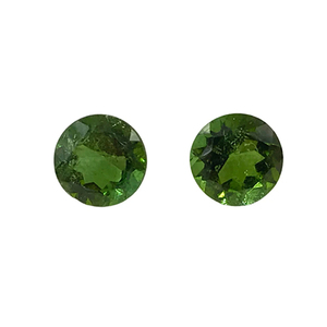 Exportador indio de tamaño personalizado 100% turmalina verde natural par facetado redondo para joyería - Product Image 5