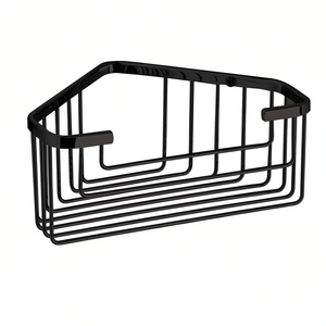 Porte-savon d'angle noir mat pour douche en fil d'acier inoxydable au design élégant – Accessoire de salle de bain et toilettes - Product Image 2