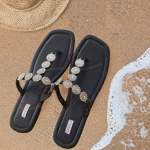 Sandalias Deslizantes Personalizables para Mujer con Elementos Iridiscentes que Captan la Luz, Antideslizantes, de Moda, con Estampado de Cuero Natural - Product Image 3