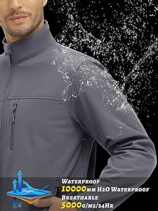 เสื้อกันลมกันลมกันหนาวสำหรับผู้ชายผ้าฟลีซกันน้ำมีซิประบายอากาศสำหรับเดินป่ากลางแจ้ง - Product Image 3