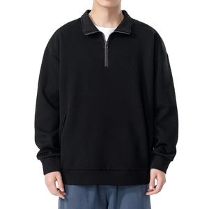 Excelente Sudadera Casual de Último Diseño al por Mayor con Media Cremallera, Manga Larga, Color Liso, Estilo Invernal Más Grueso - Product Image 4