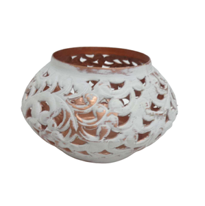 Fait à la main nouveau support votif blanc en fer décoratif cuivre finition Antique pour salon décorations de noël autre bougie - Product Image 1