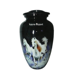 Nueva Urna para Adultos con Diseño de Caballo, 200 Pulgadas Cúbicas, Biodegradable, Estilo Americano, Kayna Export KY-1507, para Cenizas Funerarias, Venta al Por Mayor - Product Image 1