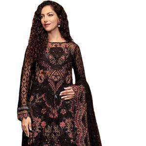 Nuevo Traje Pakistaní de Georgette Pesada con Bordado de Perlas, Traje Palazzo Semi-Cosido para Venta al por Mayor - Product Image 1