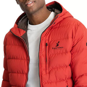 Precio bajo, alta calidad, logotipo personalizado impreso, chaqueta acolchada para hombre, chaqueta de invierno acolchada personalizada de talla grande - Product Image 6