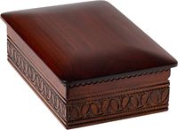 Boîte à bijoux en bois faite à la main avec un design sculpté, couleur marron, pour le rangement de souvenirs