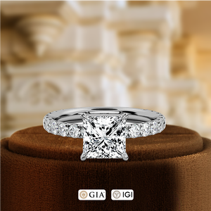 Anillo de Compromiso Solitario con Diamante Cultivado en Laboratorio de Corte Princesa de 1 Quilate, Certificado IGI, Anillo de Boda de Oro Amarillo de 14k para Regalo de Aniversario - Product Image 3