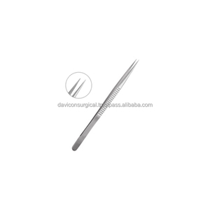 Micro pince en acier inoxydable de haute qualité de 13.5cm pour une utilisation chirurgicale ORL 0.3mm plate-forme de fixation Source d'alimentation manuelle droite - Product Image 3