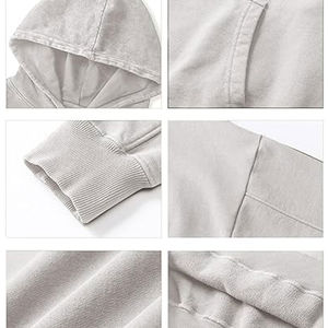 Sudadera con Capucha Extra Grande Informal para Mujer, Lavada al Ácido, de Forro Polar para Invierno, con Logotipo Frontal, Capucha Forrada, Logotipo Personalizado, Hombros Caídos, Cómoda - Product Image 5