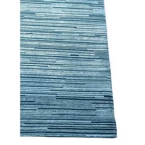 Alfombras Tejidas a Mano de Lana y Viscosa con Rayas Azules, Rectangulares de 9x12, para Sala de Estar, Dormitorio, Entrada y Pasillo - Siwv-21 - Product Image 4