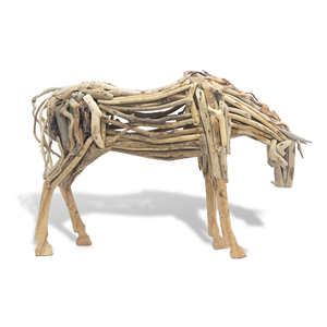 Sculpture de cheval en bois flotté - Product Image 1