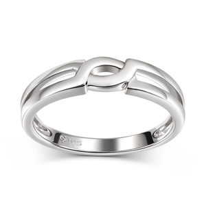 Jeulia Vintage Sterling <b>Silver</b> Men's Wedding Band with Rhodium Plating and Zircon - Product Image 1