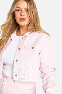 Veste en jean décontractée surdimensionnée bleu clair brodée et imperméable personnalisée pour hommes et femmes, prête à porter 100% - Product Image 6