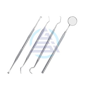 Kit d'outils dentaires manuels en acier inoxydable 4 pièces ensemble de grattoir à dents à usage personnel Instruments chirurgicaux pour dentistes - Product Image 1