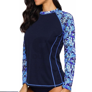 Rash Guard pour femmes à séchage rapide de couleur unie au prix de gros Rash Guard pour femmes au quantité minimale de commande bas - Product Image 2