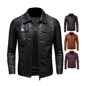New Design Top Selling Men's Stylish <b>Genuine</b> <b>Leather</b> <b>Jacket</b> Fashion Men <b>Leather</b> <b>Jacket</b> Wholesale <b>Leather</b> <b>Jackets</b> for Men - Product Image 2