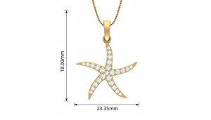 Pendentif étoile en diamant inspiré de la nature, or 18 carats avec de véritables diamants naturels, design de bijoux fins élégants pour femmes, accessoires de style - Product Image 2