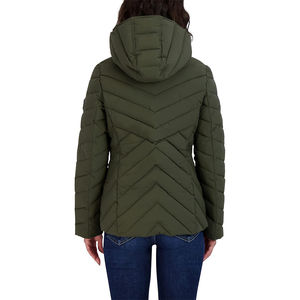 Chaqueta acolchada para mujer, cuello levantado, seda impermeable, último diseño, servicio OEM a un precio razonable, fabricante directo para invierno - Product Image 5