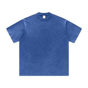 เสื้อยืดผ้าฝ้ายฟอกสีกรดสำหรับผู้ชายขนาดใหญ่พิเศษออกแบบได้ตามต้องการลายพระอาทิตย์จาง220กรัม100% ถักแบบถักทอสำหรับผู้ชาย - Product Image 4