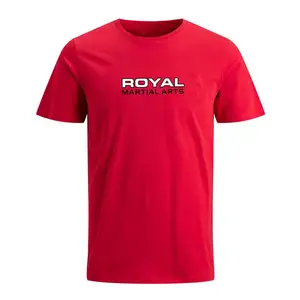 Grosir Kaus Katun Musim Panas 2022 Kaus Pria Warna Merah Polos Lengan Pendek Kaus Leher-o untuk Pakaian Luar Ruangan