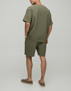 Conjunto de camiseta de 2 piezas al por mayor de OEM, atuendo informal de verano personalizado de algodón ligero de alta calidad para lona sólida 220 gramos TT - Product Image 2