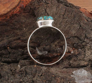 Anillo de Plata de Ley Envejecida con Engaste de Bisel, Gema de Turquesa Azul, Hecho a Mano, Forma de Pera, Estilo Clásico Vintage, para Bodas y Fiestas, para Mujer - Product Image 5