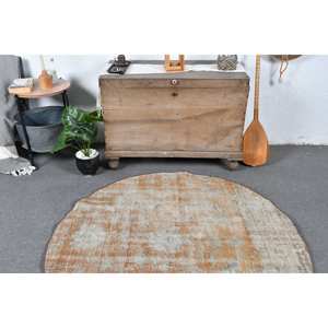 ขนสัตว์สีเบจสีส้มแนวชนบทขนาด4.8x4.8ฟุตพรมขนสัตว์ตุรกีงานเย็บปะดีไซน์สำหรับห้องนั่งเล่นโถงทางเดินรูปสี่เหลี่ยมผืนผ้าทำจากน้ำยาง - Product Image 2