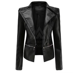 Vestes en cuir à glissière pour femmes Vestes en cuir de haute qualité Vestes en cuir au meilleur prix à vendre - Product Image 1