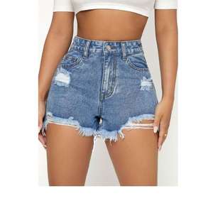Wholesale Price Women High Quality Ripped Denim <b>Short</b> Cotton Jeans 100% Vintage Wash Distressed Denim Women <b>Shorts</b> Jean Pant - Product Image 1