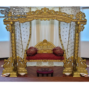 Peacock Design Golden <b>Swing</b> for Puberty Ceremony Golden <b>Wooden</b> Jhula for Wedding Functions Traditional Bridal <b>Seat</b> <b>Swing</b> - Product Image 1