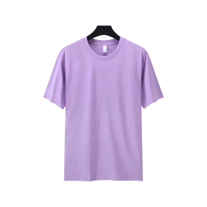 Color sólido cuello Base de manga corta Camisetas de los hombres 100% algodón estampado suelto Ajuste de talla grande Tops cortos ropa - Product Image 2