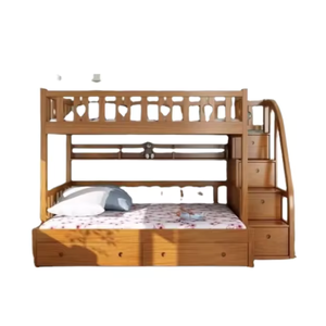 Cama litera moderna con escalera de almacenamiento, cama doble para dormitorio infantil, muebles de la más alta calidad, ecológicos, color personalizado - Product Image 1