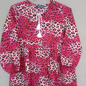 Vestidos largos Ropa de playa Top suelto Mini Crop Tops Vestido corto Cuello en V Borlas Ropa de viaje Ropa informal Mujeres Vestidos estampados - Product Image 1