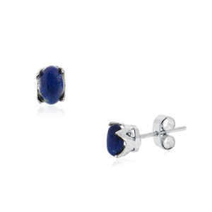 Vente en gros de boucles d'oreilles pierres de guérison en argent 925 clous Lapis Lazuli cristaux bijoux de charme pour femmes pour la fête de Noël - Product Image 2