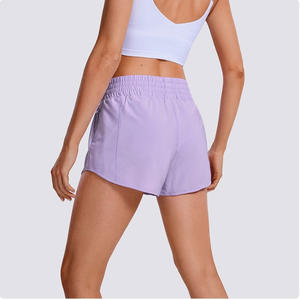 Custom Sports Wear Side Pocket Sports Shorts Solid Color Active Shorts Mid <b>Elastic</b> <b>Waist</b> Quick-Drying Running Shorts for Woman - Product Image 3