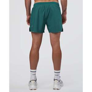 <b>Hybrid</b> Lined 5 Golf <b>Shorts</b>-Transformative Teal Polyester Woven Chino with Elastic Waist and Drawstring - Product Image 4