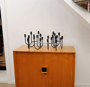 Metal <b>Black</b> 12 Candlestick <b>Holder</b> Wrought Iron <b>Black</b> Decorative <b>Candle</b> <b>Holder</b> for Home and Gift - Product Image 2