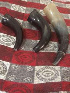 Authentic Eco-Friendly Handcrafted Viking Drinking Horn Polished Natural Horn <b>Mug</b> Religious Optional <b>Stand</b> for Mead/Ale Home - Product Image 5